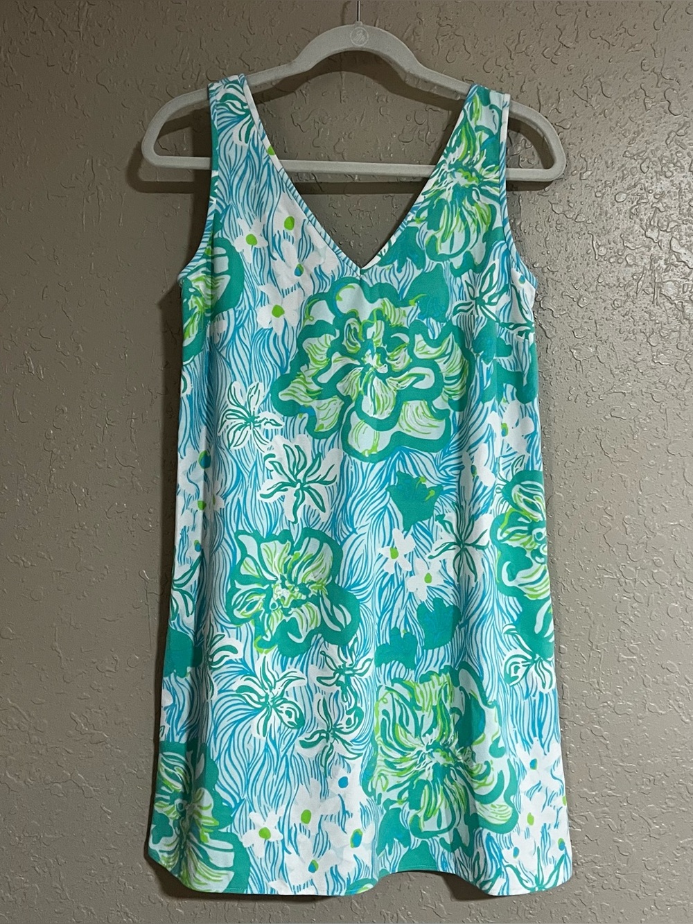 Lilly Pulitzer Calissa Dress Lagoon Green Wave Rider Pattern Size 2